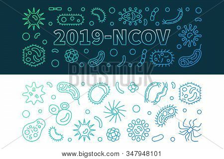 Vector 2019-ncov Concept Linear Colorful Horizontal Banners