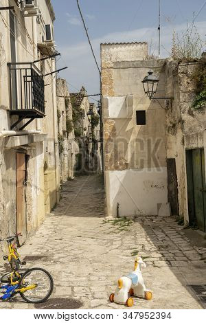 White Buildings Of Laterza, Taranto, Apulia, Southern Italy, Historic Town