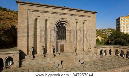 Exterior Of Medieval Mesrop Mashtots Institute Of Ancient Manuscripts In Armenia