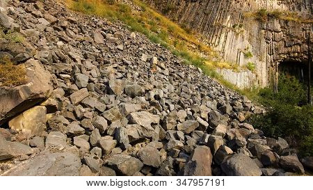 Rock Slides And Stones Scattered Over Hills, Risk Of Mudflow, Geology Science