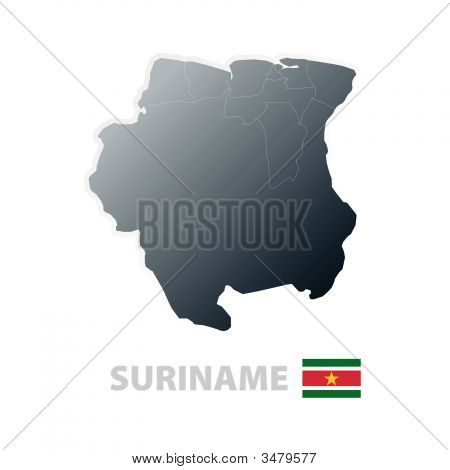 Surinam Haritası resmi bayrak