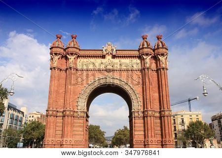 Barcelona Triumphal Arch. Landmark Of Barcelona, Spain.