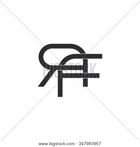 Letter Rf Linked Flat  Geometric Clear Line Design Symbol Logo Vector