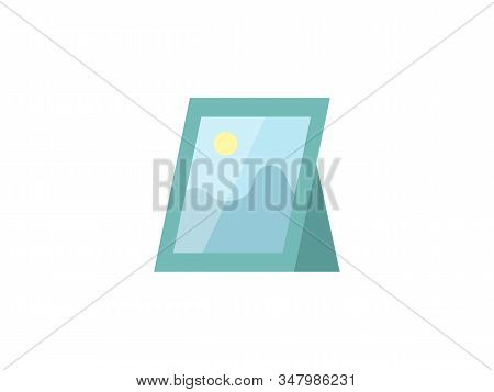 Photo Frame Landscape In Flat Style Isolated On White Background. Old Photo Card Icon.