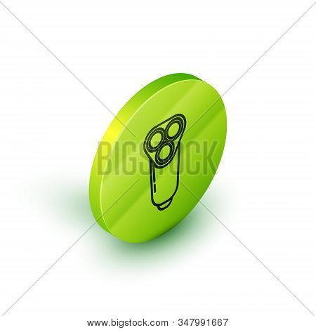 Isometric Line Electric Razor Blade For Men Icon Isolated On White Background. Electric Shaver. Gree
