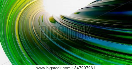 Colorful Glossy Modern Futuristic Abstract Architectural Screw Pattern Metal Strucuture 3d Render Il