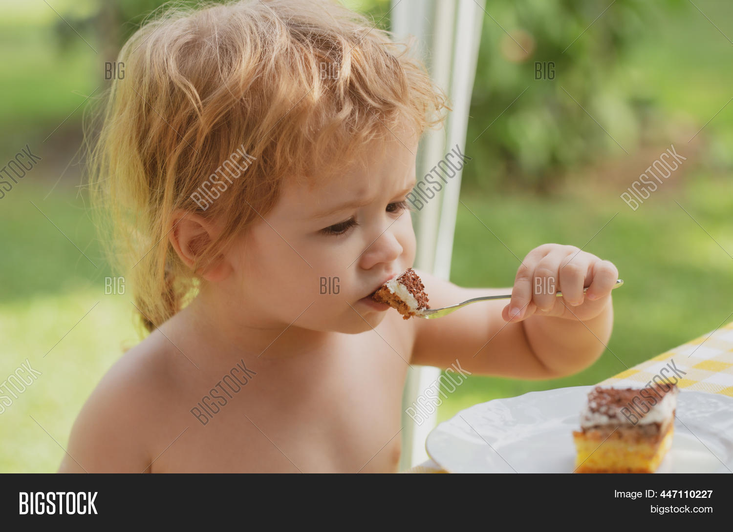 Baby Eating Cake. Cute Image & Photo (Free Trial) Bigstock