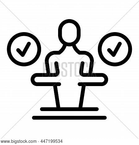 Speaker Leader Icon Outline Vector. Kol Key. Social Strategy