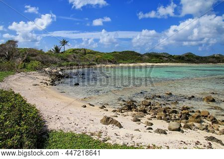 Coastline Of White Island Near Carriacou Island, Grenada.
