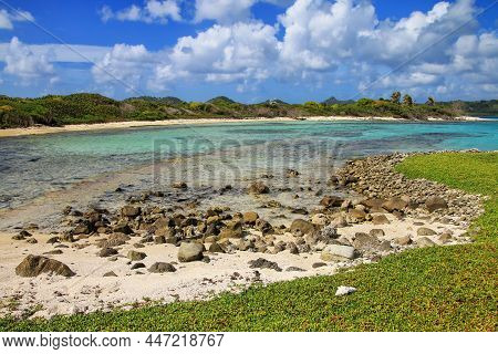 Coastline Of White Island Near Carriacou Island, Grenada.