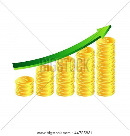 Stack of golden coins