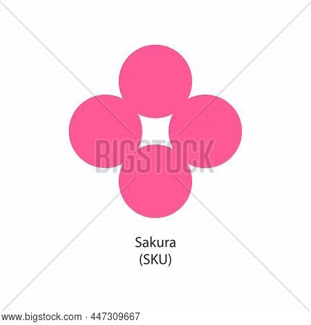 Sakura Cryptocurrency Parachain Token Vector Logo Coin Icon Isolated On White Background.