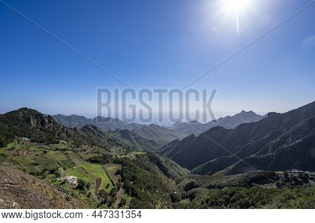 Panoramic View On Green Mountains Of Anaga National Park, North Of Tenerife, Canary Islands, Spain