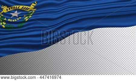 Nevada State Wavy Flag Clipping Path, Nevada Flag Background
