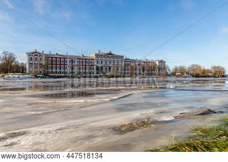 Low Angle View To Jelgava Palace What Is The Largest Baroque-style Place In The Baltic States Over F