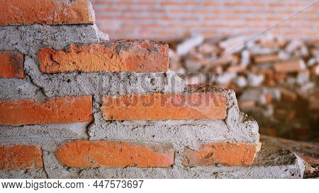Unconventional Building Site The Masonry Was Neglected, Irresponsible, Not Progressing, Only Half Fi
