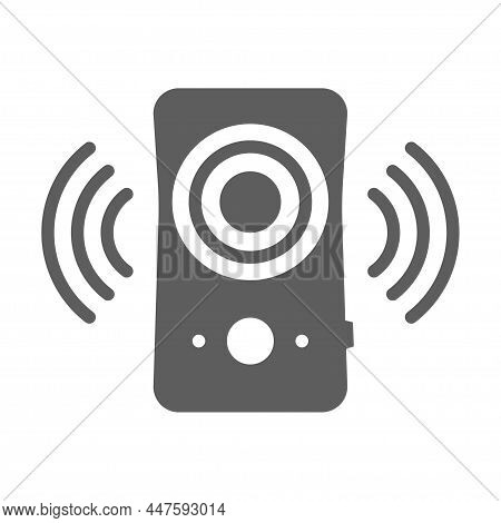 Monochrome Music Speaker Icon Vector Illustration. Simple Logo Audio Box Sound Bass System