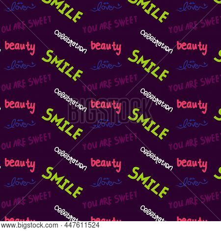 Valentine S Day Seamless Pattern With Words