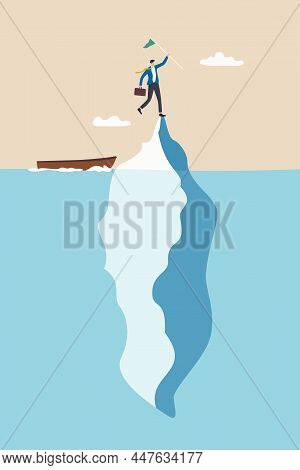 Success Iceberg Illusion, Only Success Story Visible, Risk Or Failure Hidden Underwater, Achievement