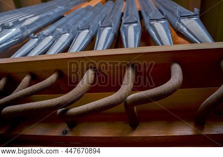 Historic Pipe Organ At A Church In Germany