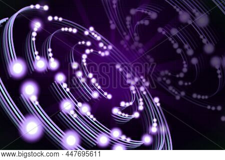 Creative Purple Circular Light Background. Techonolgy, Innovation And Future Concept. 3d Rendering