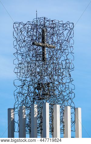 Madrid, Spain - January 1, 2022: The Tower Of The Church Of San Pedro Martir De Los Padres Dominicos
