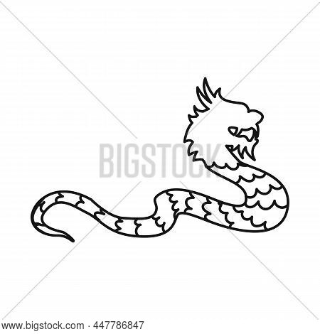 Vector Illustration Of Dragon And Zodiac Icon. Collection Of Dragon And Tattoo Stock Symbol For Web.