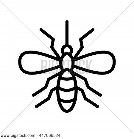 Mosquito Flat Line Icon. Insect Control Vector Symbol, Mosquito Repellent, Protection. Outline Sign 