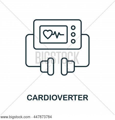 Cardioverter Icon. Line Element From Medical Equipment Collection. Linear Cardioverter Icon Sign For