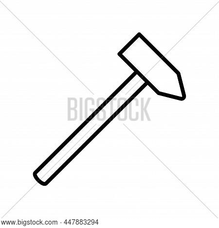 Hummer. Repair Tool. Line Icon Of Handling Hummer. Vector