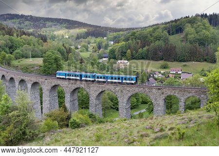 Railway viaduct Novina in Krystofovo udoli, Northern Bohemia, Czech Republic