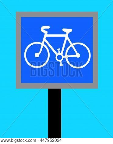 Cycle Lane Traffic Sign Used By Cycles To Make Cycling Safer For The Cyclists