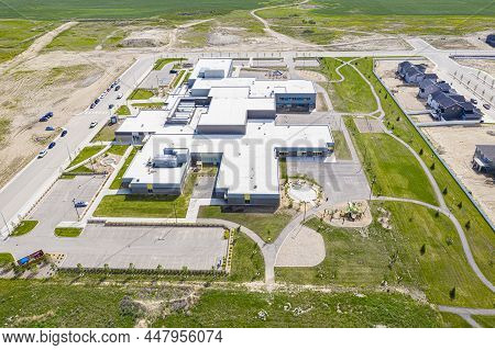 Aerial View Of Warman, Saskatchewan On The Canadian Prairies