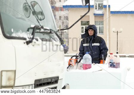 Portrait Of A Worker At A Construction Site