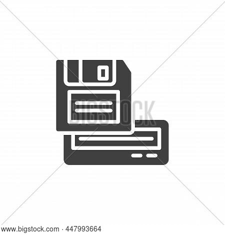 Floppy Disk Reader Vector Icon. Filled Flat Sign For Mobile Concept And Web Design. Floppy Drive Gly