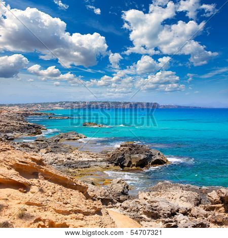 Es calo Escalo de san Agustin Beach in Formentera Balearic islands