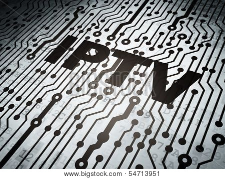 Web development concept: circuit board with IPTV