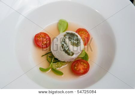 Poached  Sea Bass And Spinach Roulade