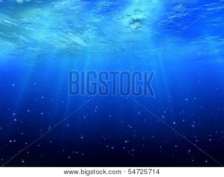 Under Water With Bubbles