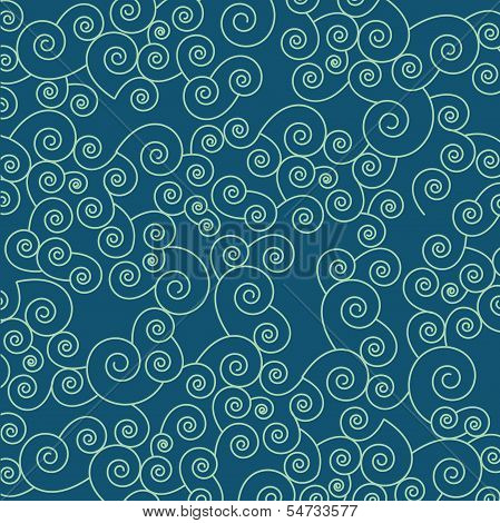 Japan seamless pattern with waves. Abstract background