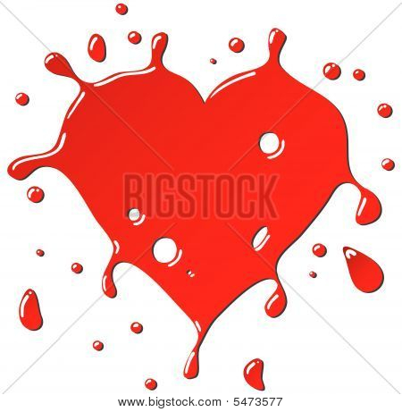Heart As Red Drops Form.