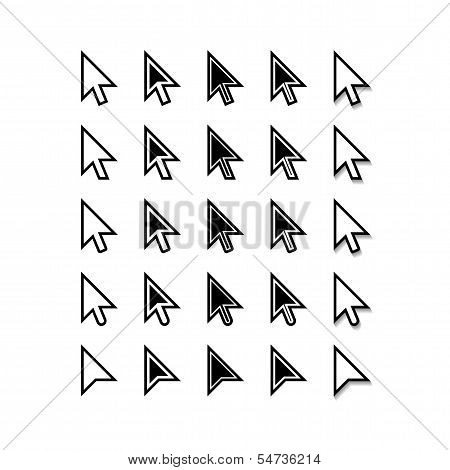 Arrows. Cursor Icons. Mouse Pointer Set. Vector