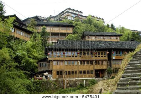 Villaggio cinese vicino a Guilin