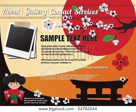 Website template design elements, Japanese motives, vector