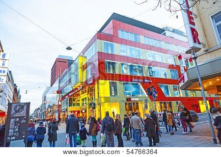 People Shop In The Main Pedestrian Area