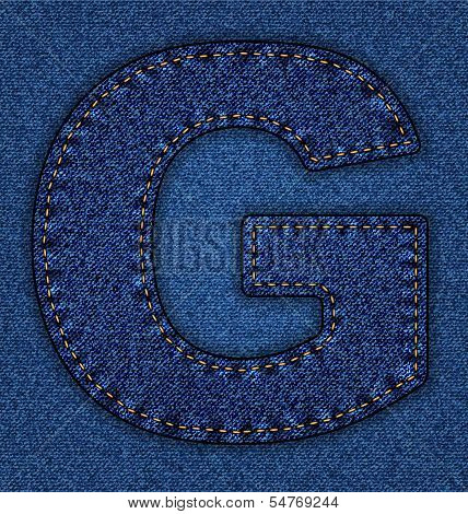 Jeans alphabet letter G