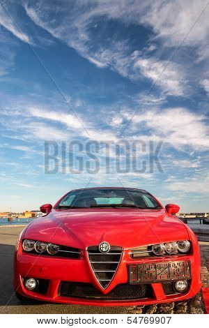 Red Alfa Romeo Sports Car