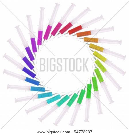 Syringe With Medicine Multicolored