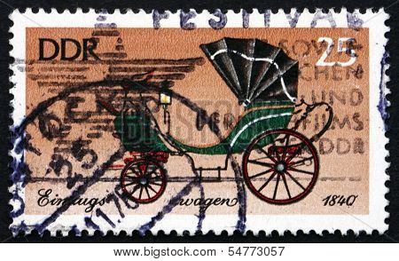 Postage Stamp Gdr 1976 Coach, Court Landau, Saxony, 1840