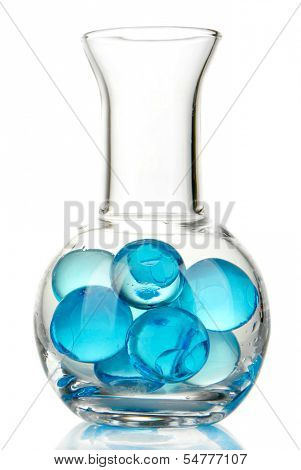 Flask with hydrogel isolated on white